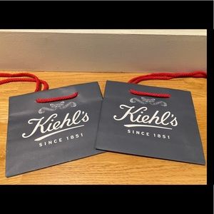 New- set of 2 mini Kiehl’s shopping bags in gray